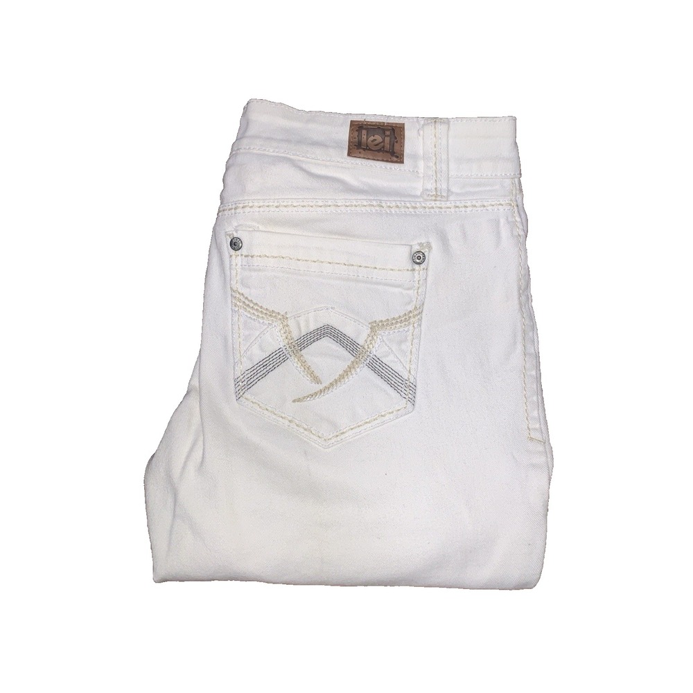 L.E.I White Junior Denim Jeans Y2K Boho Festival Jeans Size 9 NWOT Skinny SKU015